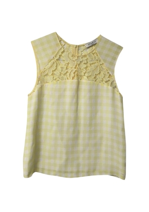 SANDRO checkered lace sleeveless top - Yellow