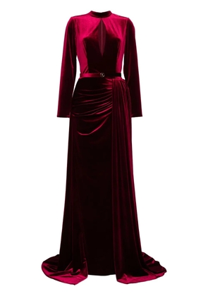 Saiid Kobeisy velvet long dress - Red