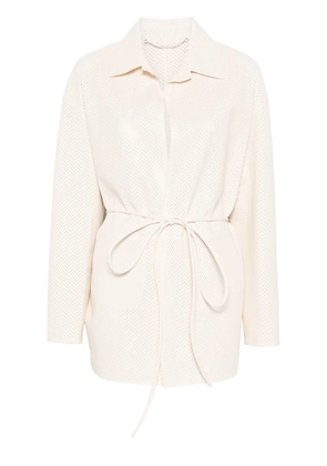 Kiton perforated-design jacket - White