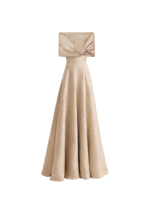Gemy Maalouf off-shoulder jacquard maxi dress - Neutrals