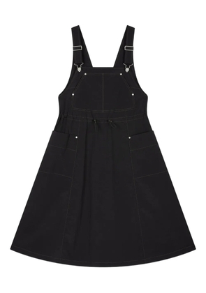 TOMBOY bib overskirt mini dress - Black
