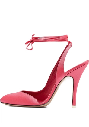 The Attico 120mm Carrie satin ankle-tie pumps - Pink
