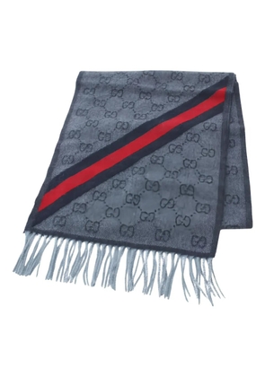 Gucci Pre-Owned GG pattern wool scarf - Blue