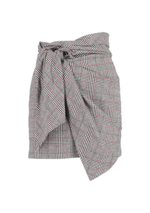 Isabel Marant Vintage front-knot checked mini skirt - Grey