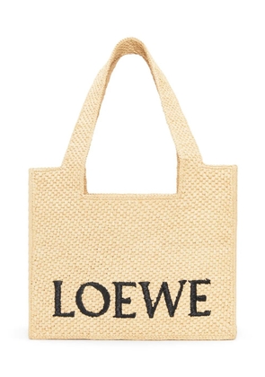 LOEWE Medium LOEWE Font Tote in raffia - Neutrals