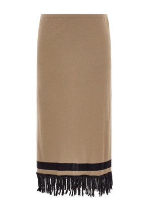 Ferragamo fringed colour-block mini skirt - Neutrals