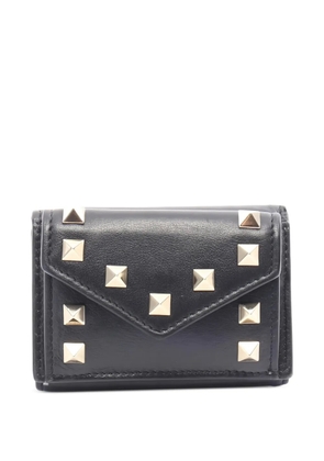 Valentino Garavani Pre-Owned 2010s small Rockstud trifold wallet - Black