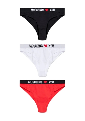 Moschino logo-waistband briefs (pack of three) - Black