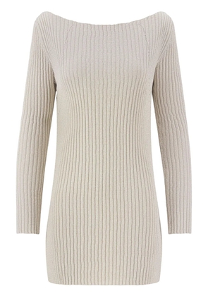 Laneus knitted lurex mini dress - Neutrals