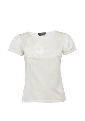 Ferragamo Pre-Owned sequin-embellished puff-sleeve T-shirt - White