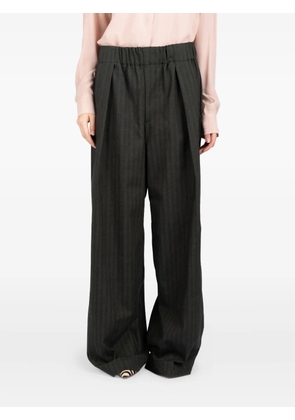Société Anonyme pleated pinstripe wide-leg trousers - Green