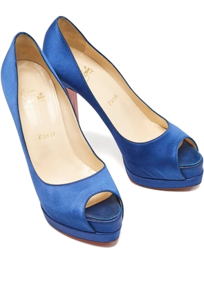 Christian Louboutin Pre-Owned 135mm Palais Royal satin peep-toe pumps - Blue