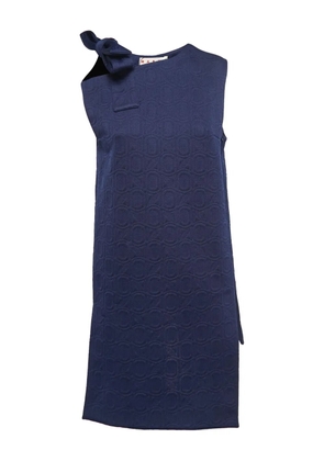 Marni Pre-Owned bow-detail textured dress - Blue