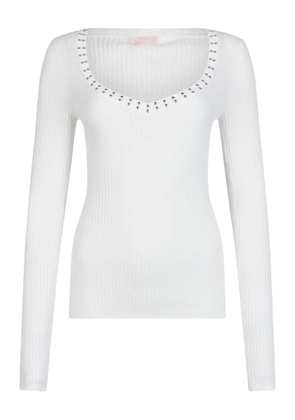 LIU JO V-neck studded top - White