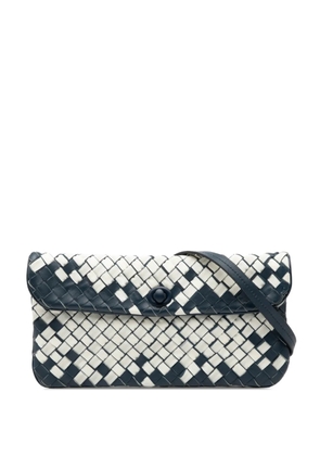 Bottega Veneta Pre-Owned 2010 Mini Nylon and Nappa Intrecciato Turn Lock crossbody bag - Blue