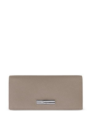 Longchamp Roseau foldover leather wallet - Grey