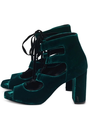 Saint Laurent Pre-Owned Loulou velvet sandals - Green