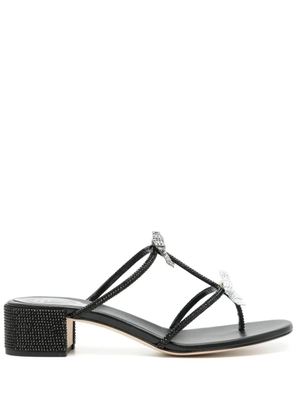 René Caovilla Caterina 40mm leather sandals - Black