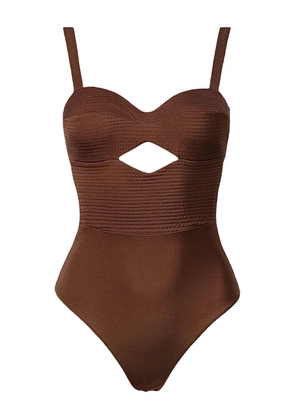 SOFIA ERHAN cut-out textured swimsuit - Brown
