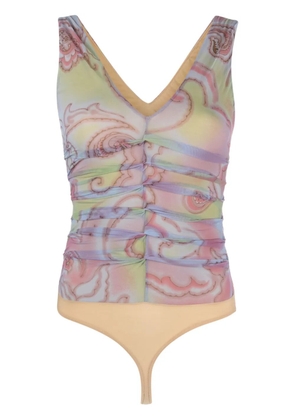 Giorgio Armani Pre-Owned 2000s abstract-print ruched body - Purple