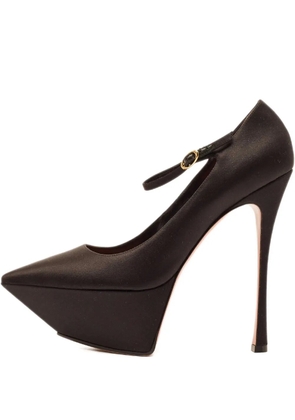 Amina Muaddi 160mm leather heeled sandals - Black