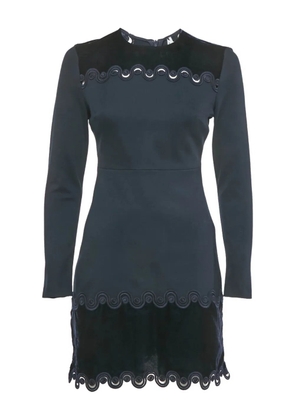SANDRO velvet-detail mini dress - Blue