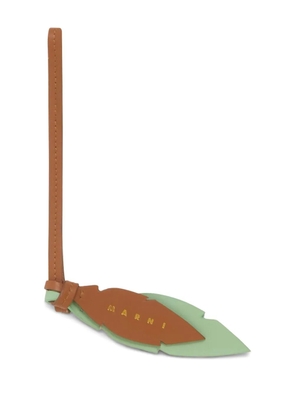 Marni leather leaf keychain - Brown