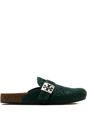 Tory Burch logo-buckle flat mules - Green