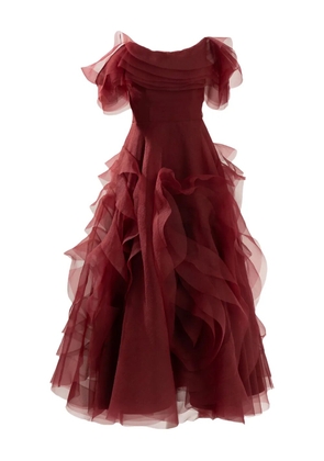 Ana Radu off-shoulder midi dress - Red