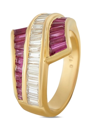 LB Exclusive 18K yellow gold diamond and ruby ring