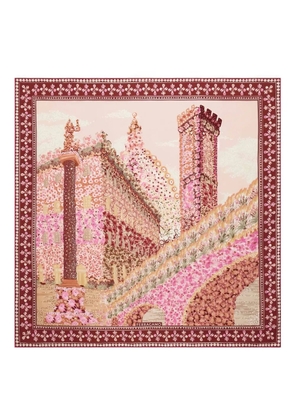 Ferragamo floral-print silk scarf - Pink
