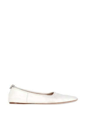 Miu Miu Pre-Owned embellished-strap pointed-toe ballet flats - White