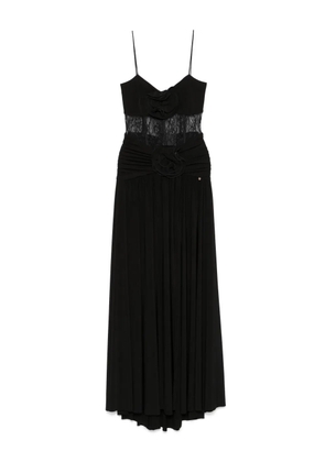 NISSA floral-appliqué maxi dress - Black