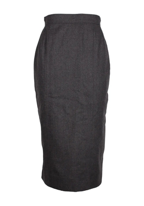 CHANEL Pre-Owned button-detail midi skirt - Grey