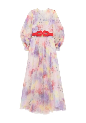Saiid Kobeisy floral-printed tulle gown - Pink