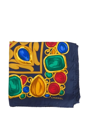 CHANEL Pre-Owned 1980s gemstone-print scarf - Yellow