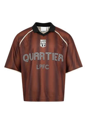 Le Pere logo-detail collared jersey - Brown