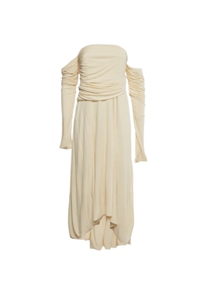 KHAITE Pre-Owned ruched long-sleeved dress - Neutrals