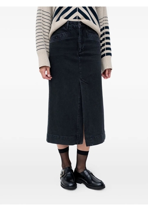 BOSS split denim midi skirt - Black