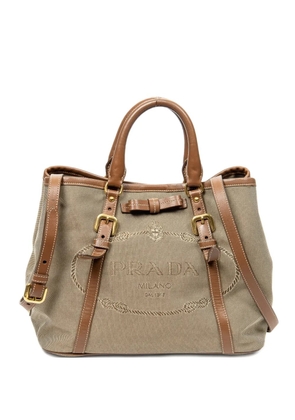 Prada Pre-Owned canvas top-handle bag - Neutrals