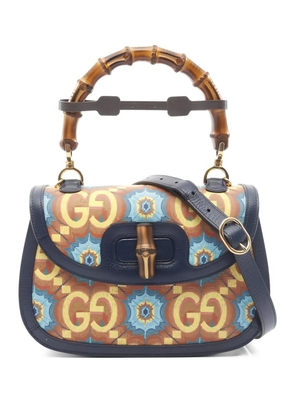 Gucci Pre-Owned 2010 bamboo logo shoulder bag - Blue