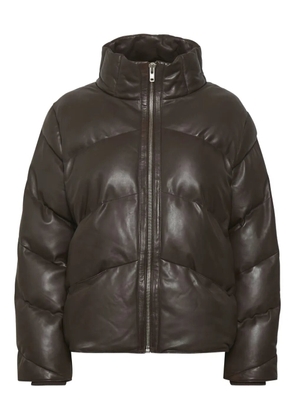 Gestuz quilted leather jacket - Brown