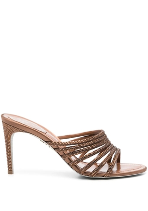 René Caovilla 90mm rhinestone-embellished sandals - Brown