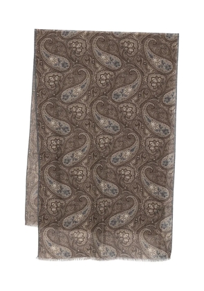 Dell'oglio paisley fringed scarf - Brown