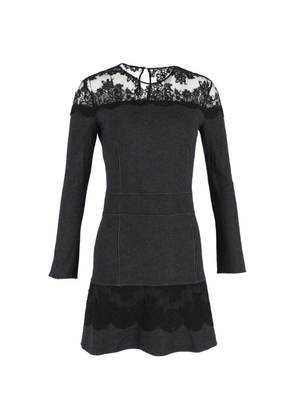 Roberto Cavalli Vintage lace-trim mini dress - Grey