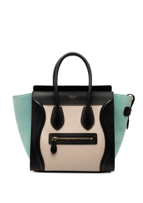 Celine Pre-Owned 2017 Micro Tricolor Leather Luggage Tote handbag - Brown