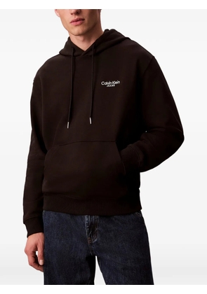 Calvin Klein logo cotton hoodie - Black