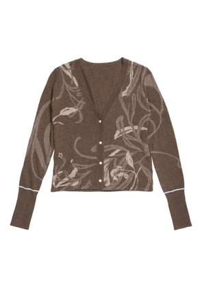 YANGKEHAN floral-print buttoned cardigan - Brown