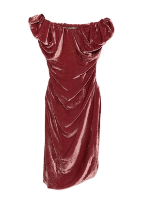 Vivienne Westwood off-shoulder velvet midi dress - Red