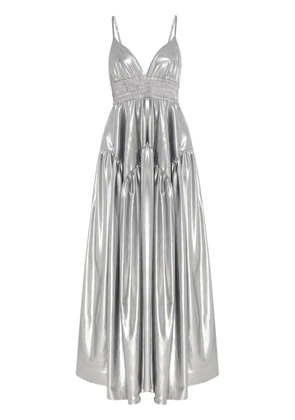 Rosetta Getty gathered peplum maxi dress - Silver
